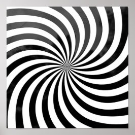 Optisk Illusion i svart och vitt Spiral Poster