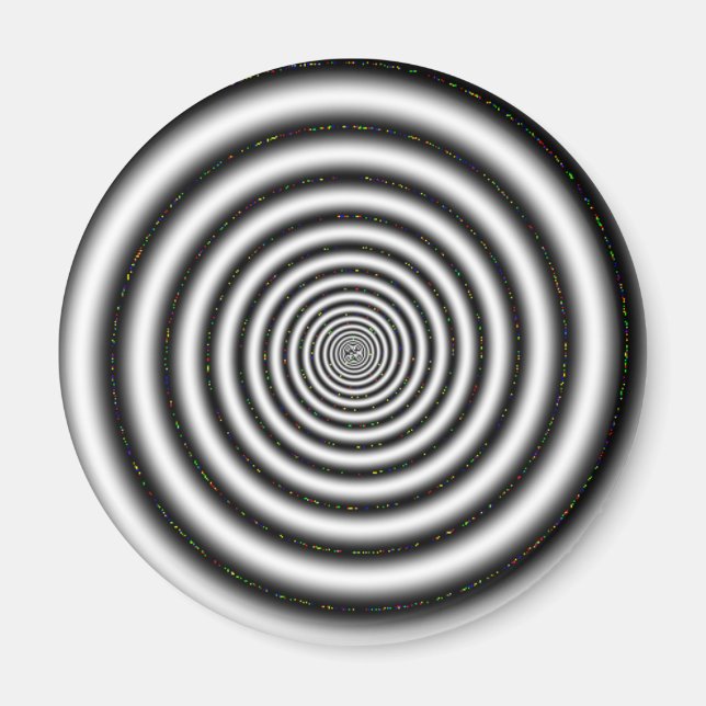 Optisk Illusion i Svartvitt Spiral Magnet (Framsidan)