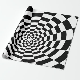 Optisk Illusion incheckad rumslig mönster Presentpapper