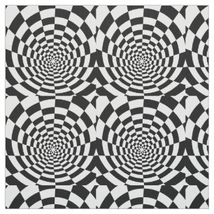 Optisk Illusion incheckad rumslig mönster Tyg