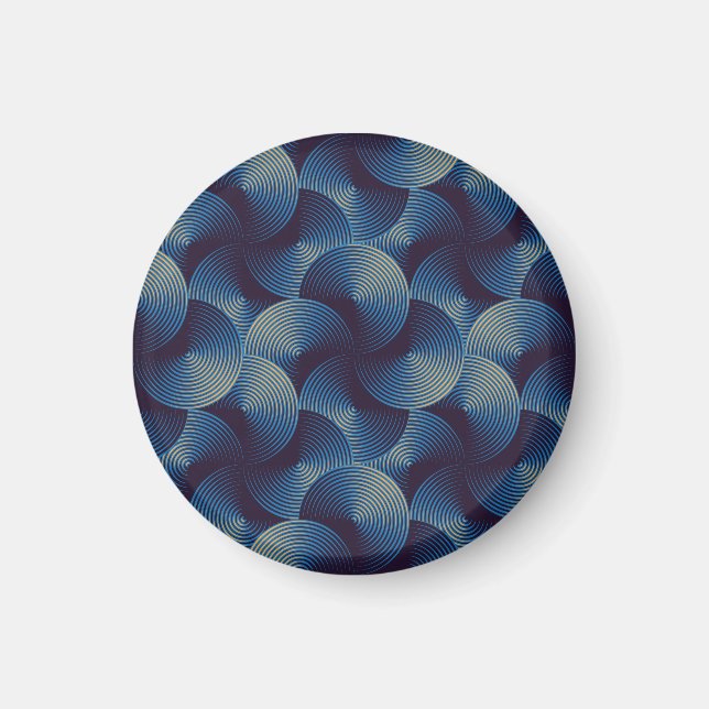 Optisk illusion med metallcirklar, sömlös patron magnet (Framsidan)