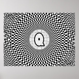 Optisk Illusion Monogram Q Poster