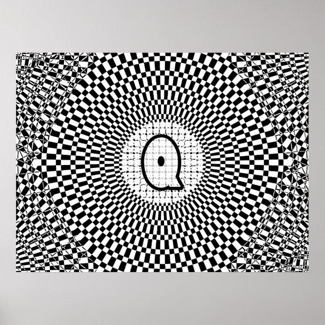 Optisk Illusion Monogram Q Poster (Framsidan)