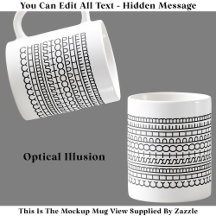 Optisk Illusion Namn Mugg 114B Lustigt Gömt text
