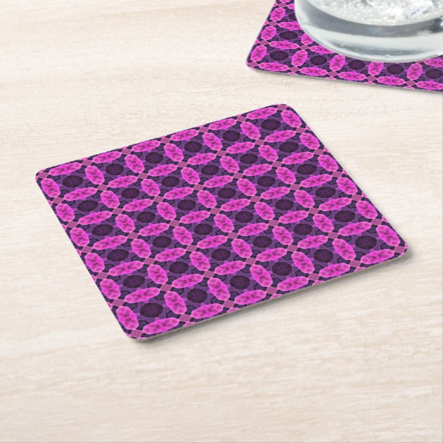 Optisk illusion och neonljus underlägg papper kvadrat (Vinklad)