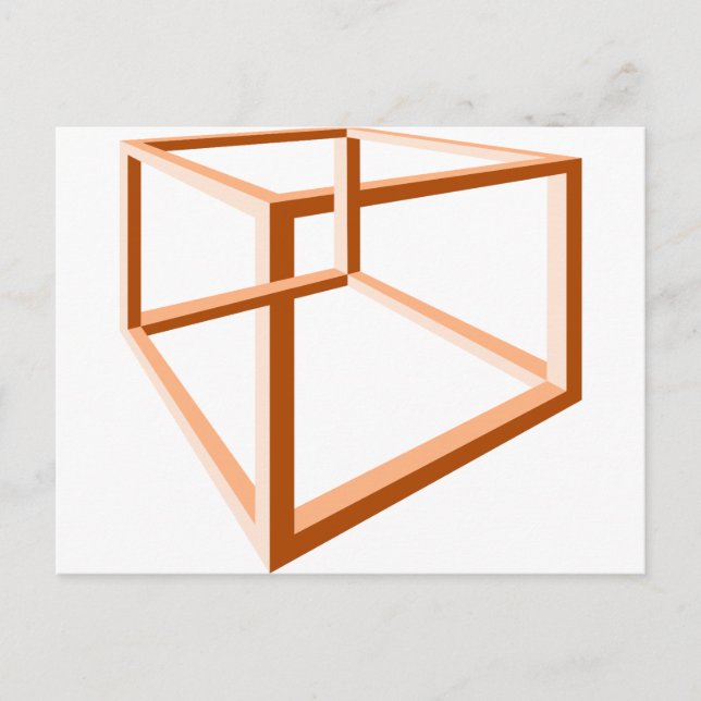 Optisk Illusion Omöjlig Illusion 3d-geometri Vykort (Framsida)