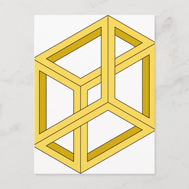 Optisk Illusion Omöjlig Illusion 3d-geometri Vykort (Framsida)