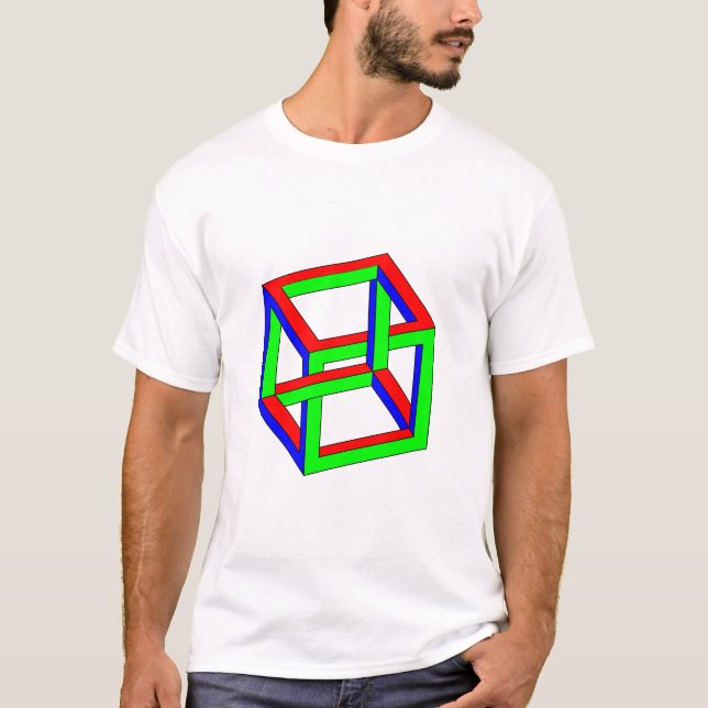 Optisk illusion - omöjlig RGB-kub T Shirt (Framsida)