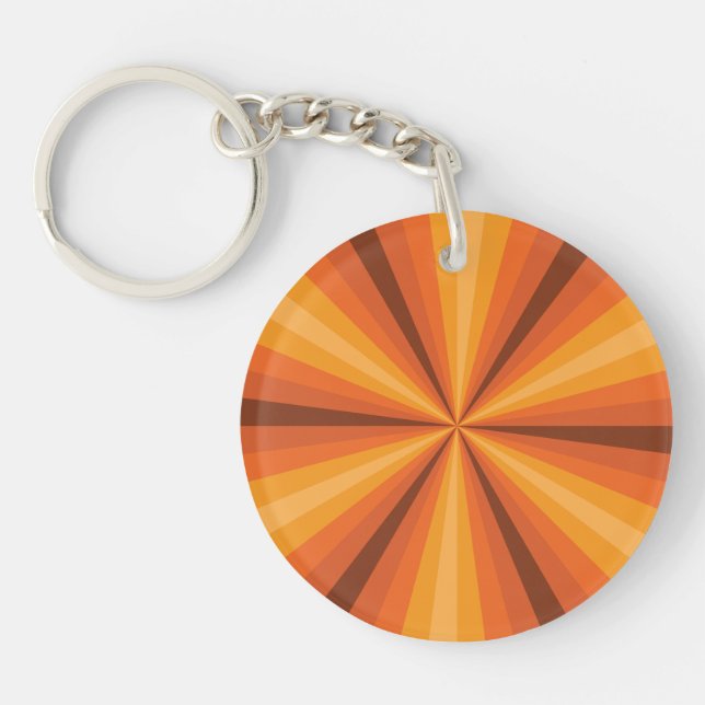 Optisk Illusion Orange Akryl Nyckelring (Framsidan)