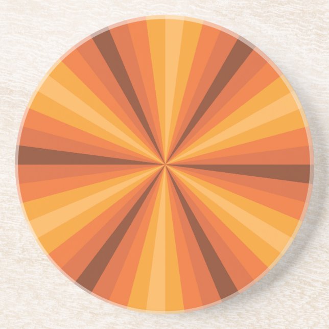 Optisk Illusion Orange Underlägg Sandsten (Framsidan)