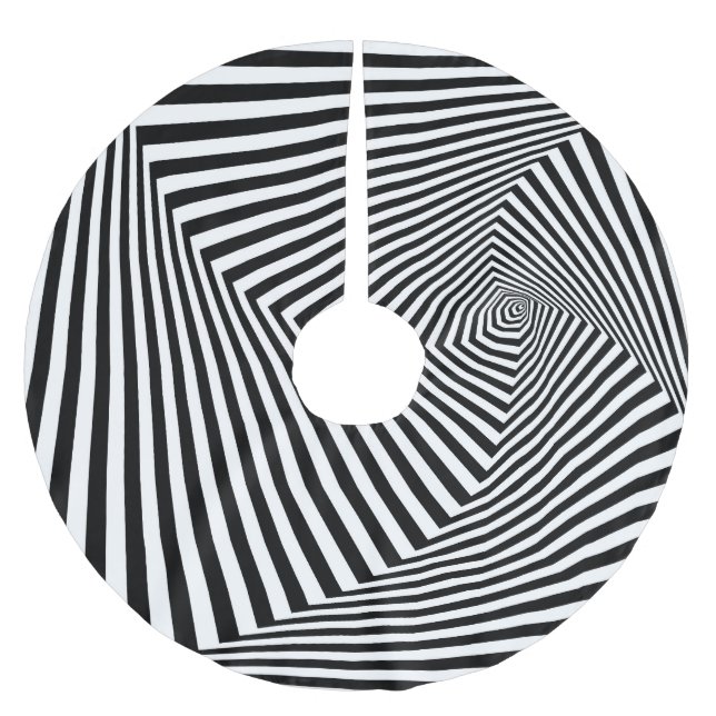 Optisk illusion: Randig geometrisk abstrakt. Julgransmatta Borstad Polyester (Framsidan)