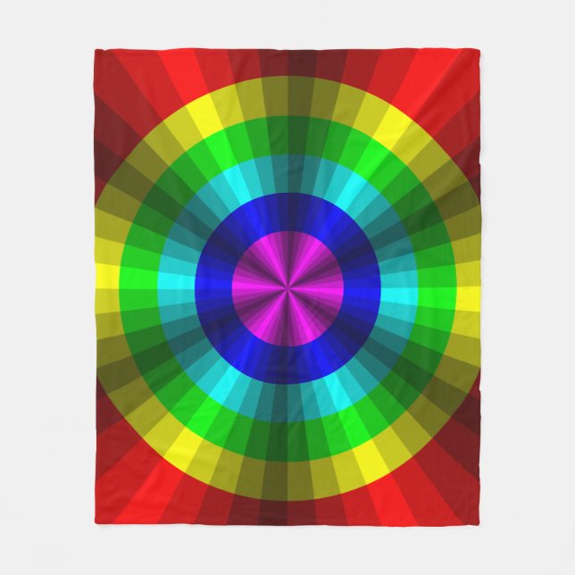 Optisk illusion Regnbåge Flufffilta Fleecefilt (Framsidan)