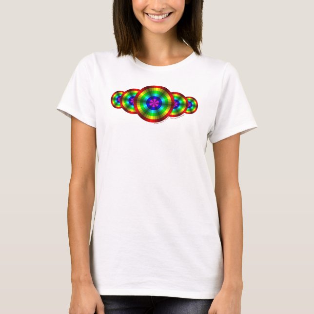 Optisk Illusion Regnbåge Kvinnors ljussken T-shirt (Framsida)