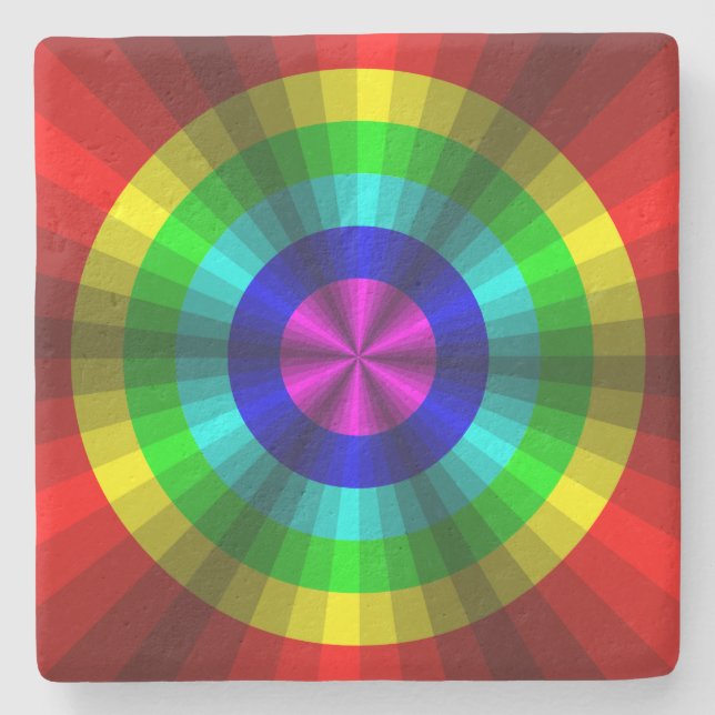 Optisk Illusion Regnbåge Sten Underlägg (Framsidan)