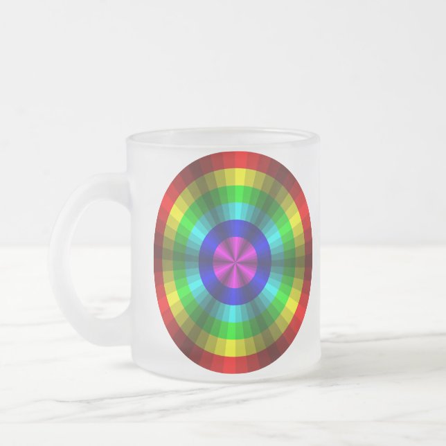 Optisk illusion Regnbågsmugg Frostad Glasmugg (Vänster)