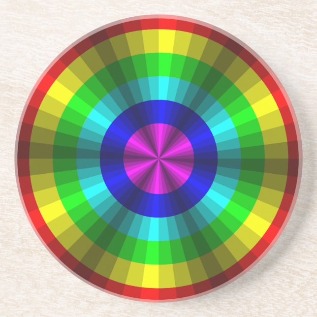 Optisk Illusion Regnbågsundersats Underlägg Sandsten (Framsidan)