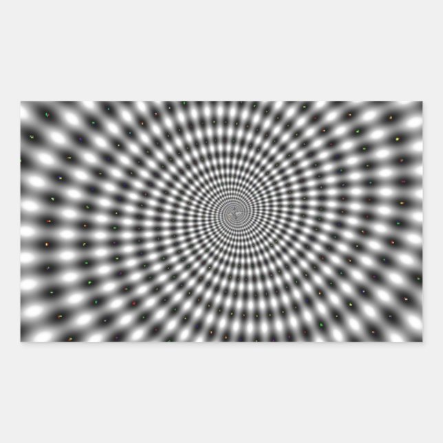 Optisk Illusion Rektangulärt Klistermärke (Framsida)