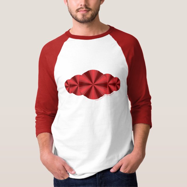 Optisk illusion Röd herrlätt skjorta Tee Shirt (Framsida)