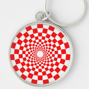 OPTISK ILLUSION RUND SILVERFÄRGAD NYCKELRING