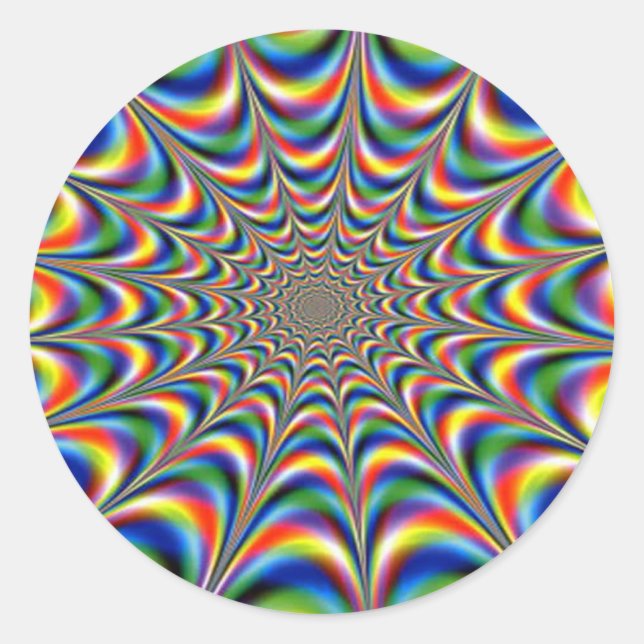 OPTISK ILLUSION RUNT KLISTERMÄRKE (Framsida)