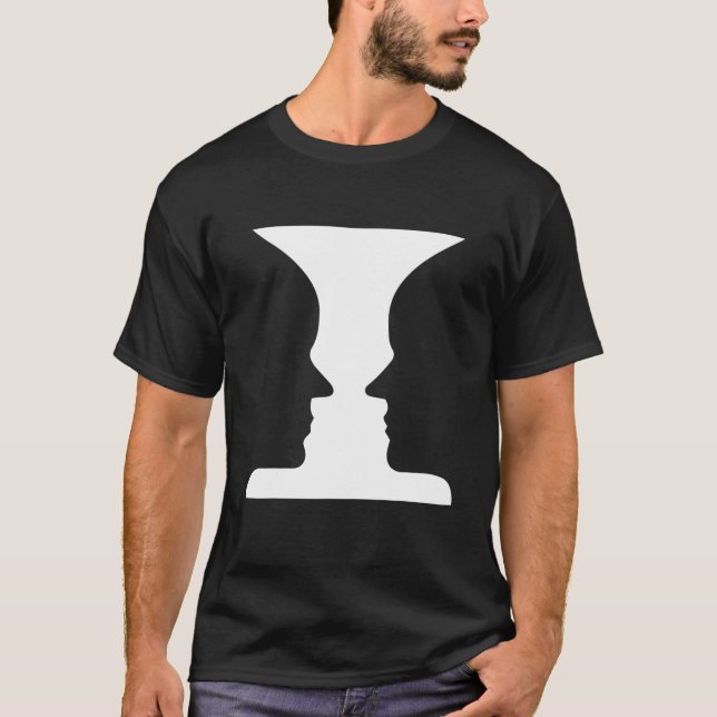 Optisk Illusion Science Abstrakt Ansikte Vas Novel T Shirt (Framsida)