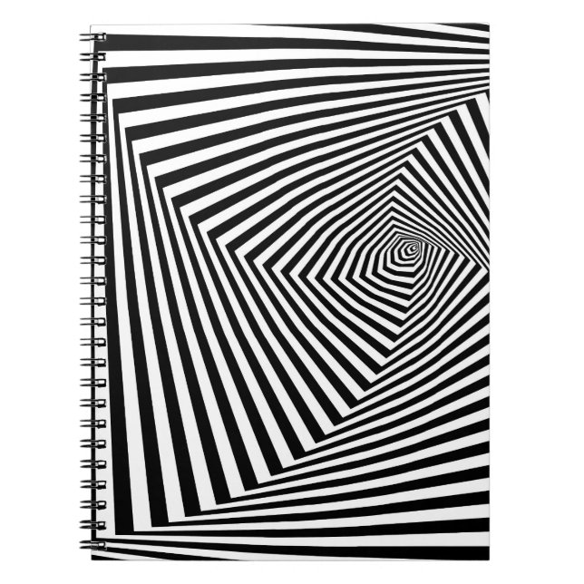 Optisk Illusion: Strimmad geometrisk Abstrakt. Anteckningsbok (Framsidan)
