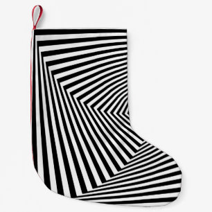 Optisk Illusion: Strimmad geometrisk Abstrakt. Liten Julstrumpa