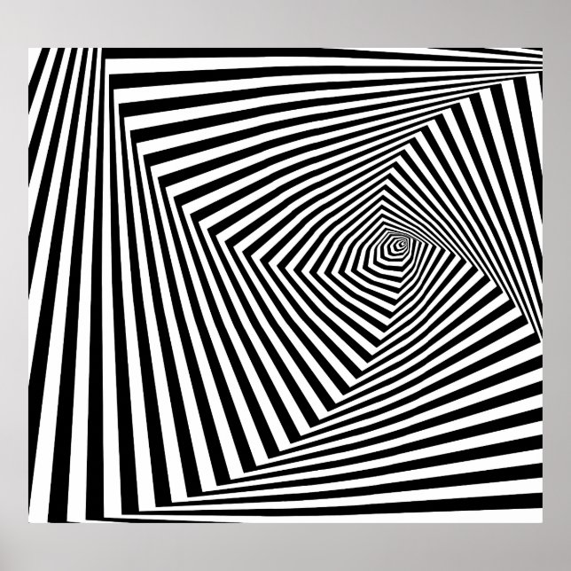Optisk Illusion: Strimmad geometrisk Abstrakt. Poster (Framsidan)