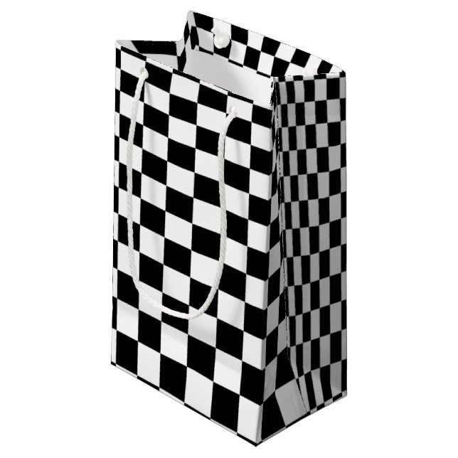 Optisk illusion svart och vit rutmönster (Framsidan Vinklad)