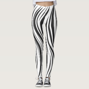 Optisk Illusion Vågigt stripe-förband Leggings