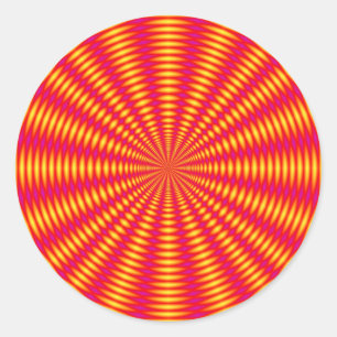 Optisk illusionabstraktdesign runt klistermärke