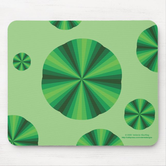 Optisk illusiongrönt Mousepad Musmatta (Framsidan)