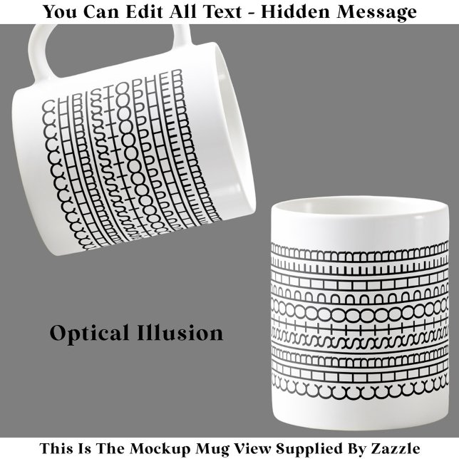 Optisk Illusions Namn Mugg 114B Rolig Dold Text  (Skapare uppladdad)