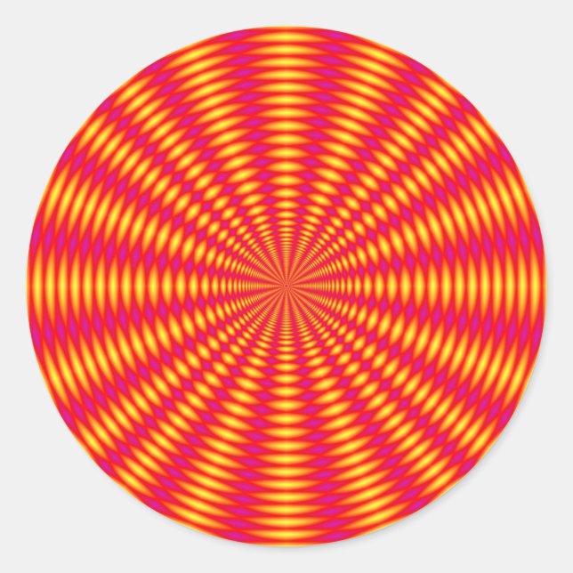 Optisk illusionsabstrakt design. runt klistermärke (Framsida)