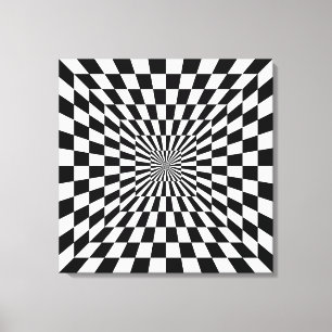 optisk illusionschackbräde canvastryck