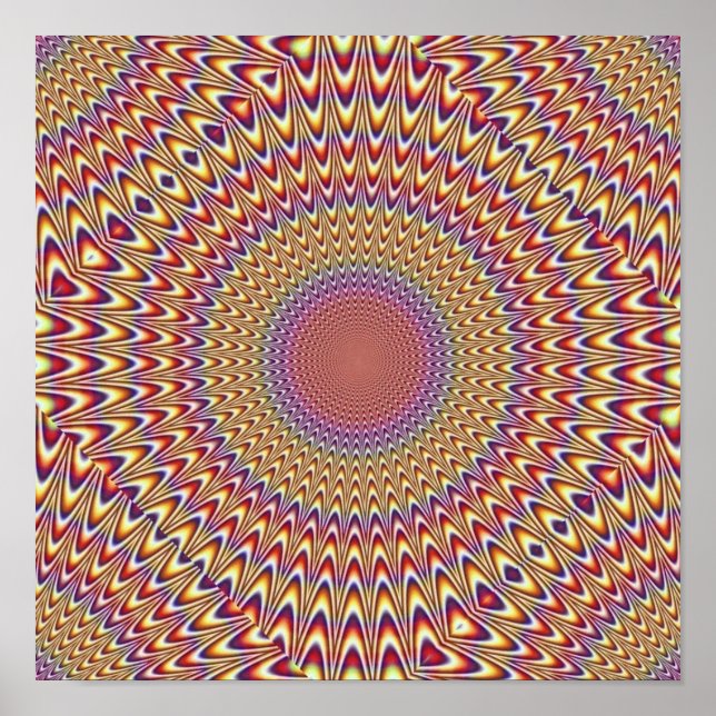 Optisk Illusionscirkel Spiral Expandera Hypnotik Poster (Framsidan)