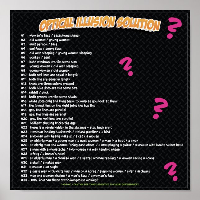 OPTISK ILLUSIONSVÄTSKA POSTER (Framsidan)