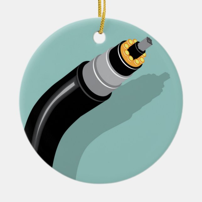 Optisk kabel för fiber julgransprydnad keramik (Framsidan)