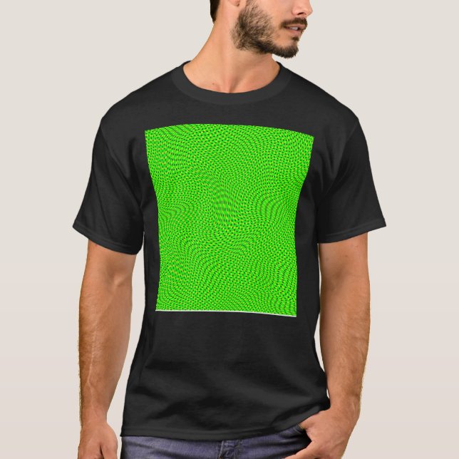 Optisk ljusion med ljusnyans på Grönt doterar slin T Shirt (Framsida)