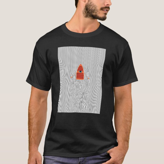 Optisk ljusion på en båt t shirt (Framsida)