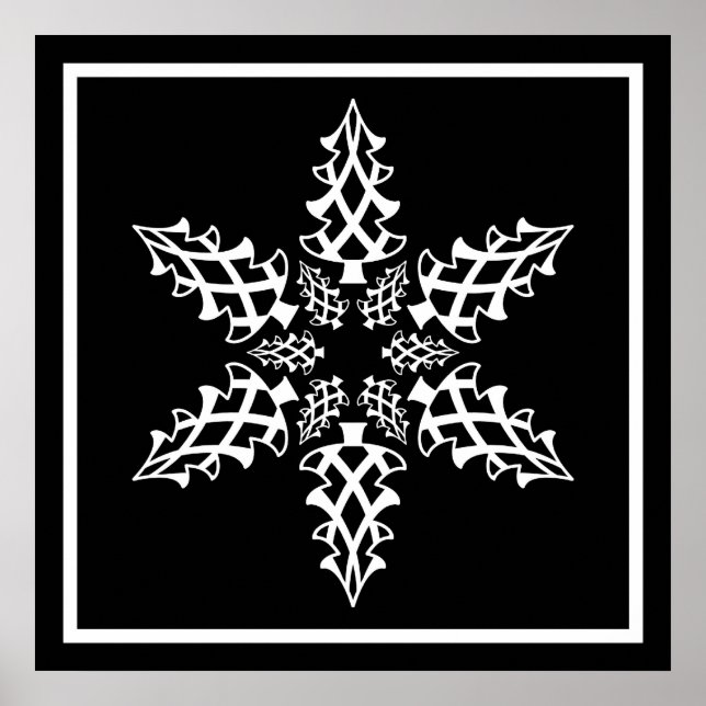 Optisk ljusion Snowflake-Elegant Poster (Framsidan)