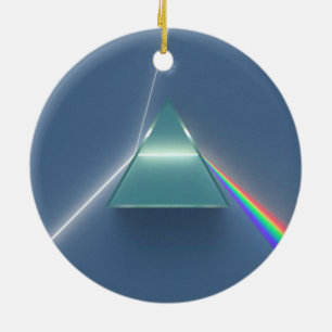 Optisk prisma som lätt bryter och reflekterar julgransprydnad keramik
