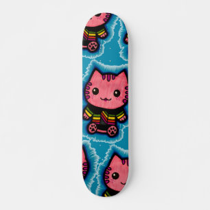 Optisk Rosa i Kattunge, ljussken, elblått ljus Mini Skateboard Bräda 18,5 Cm