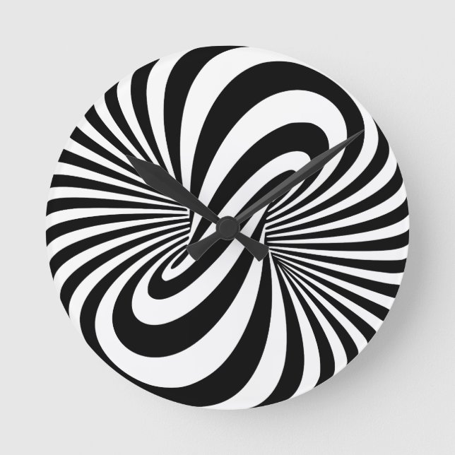 Optisk spiral för illusion 3D Rund Klocka (Framsida)