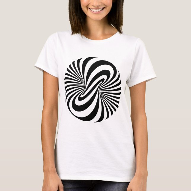 Optisk spiral för illusion 3D T-shirt (Framsida)