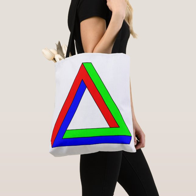Optisk triangelillusion Tote Bag Tygkasse (Närbild)