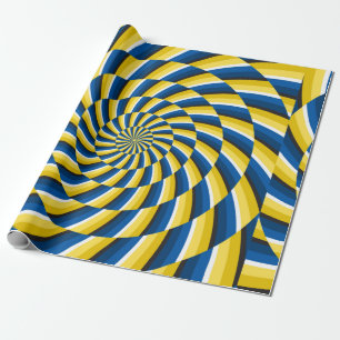 Optisk Vintage för rörelse-illusion. Gult Presentpapper