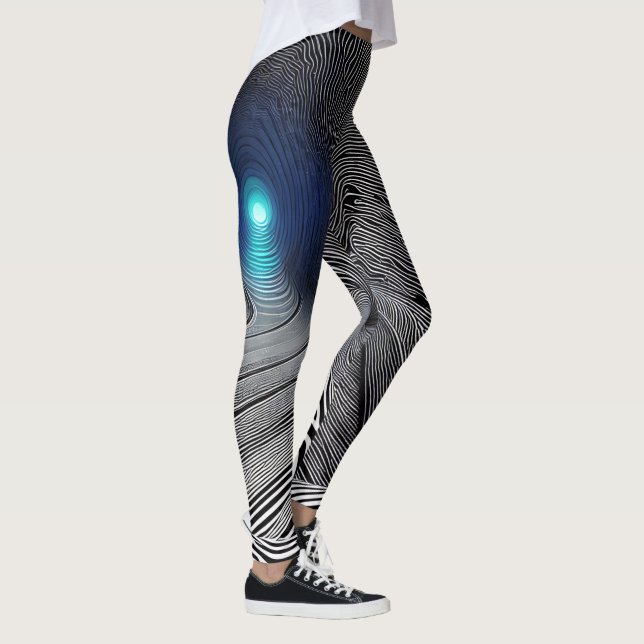 Optisk zebra tryck-ljusion. leggings (Höger)