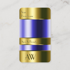 Optiska blåfluider 3D monogram i Guld av glas eleg Visitkort