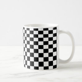 Optiska Checkers för Illusion Black and White Kaffemugg